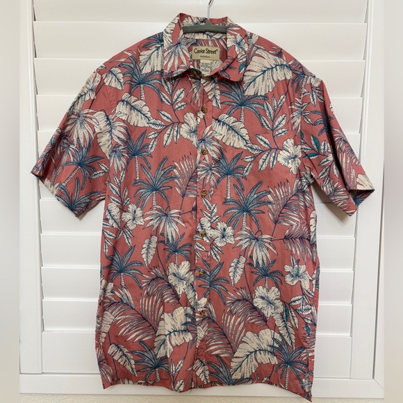 Cooke Street Other - Cooke Street Honolulu Hawaiian Aloha Shirt Pink Blue Tropical Leaf | Men’s Small